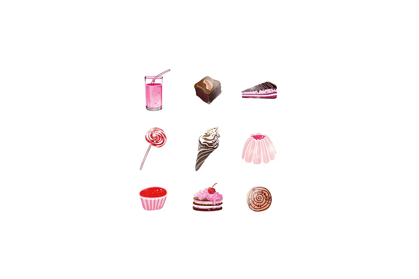 九种口味巧克力的包装视觉符号
