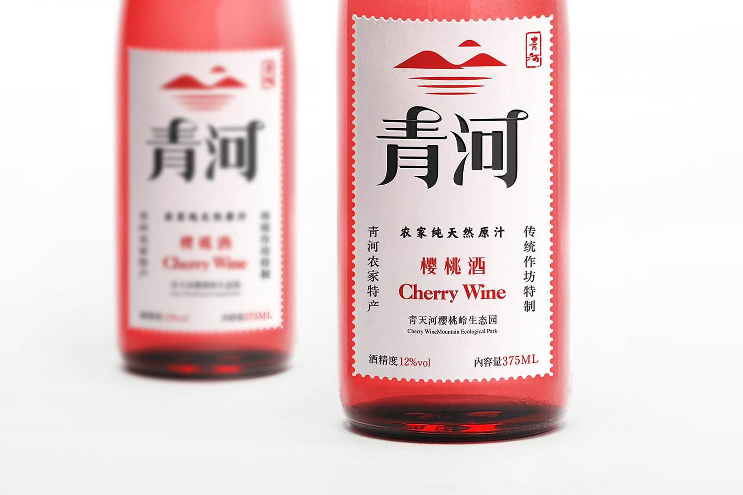 青河樱桃酒标签细节展示