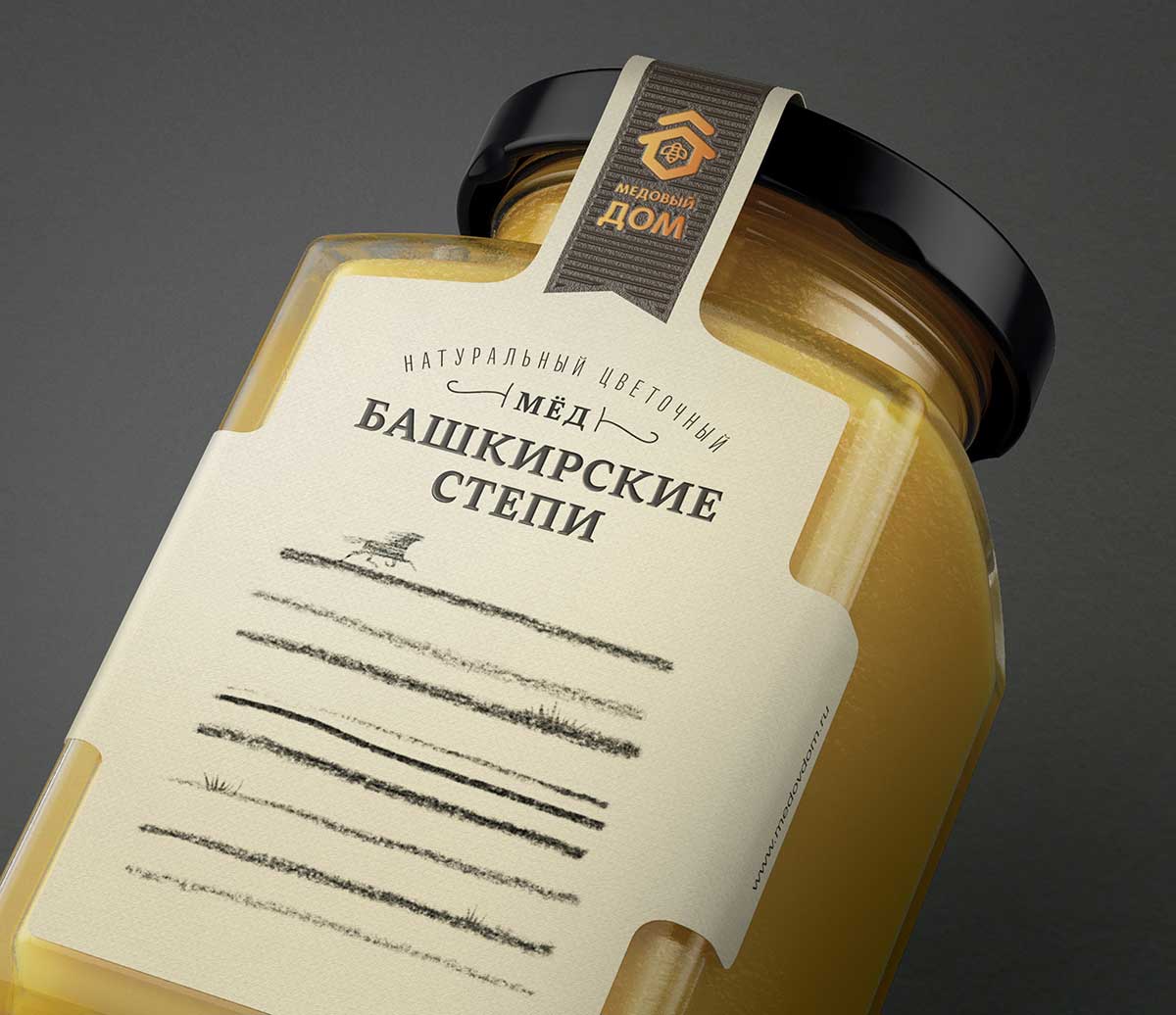 俄罗斯蜂蜜插画包装设计